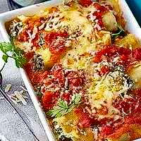 Cannelloni mit Spinat und Frischkäse